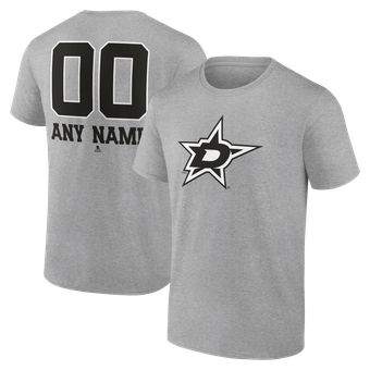 Men's Gray Dallas Stars Big & Tall Personalized Name & Number Monochrome T-Shirt
