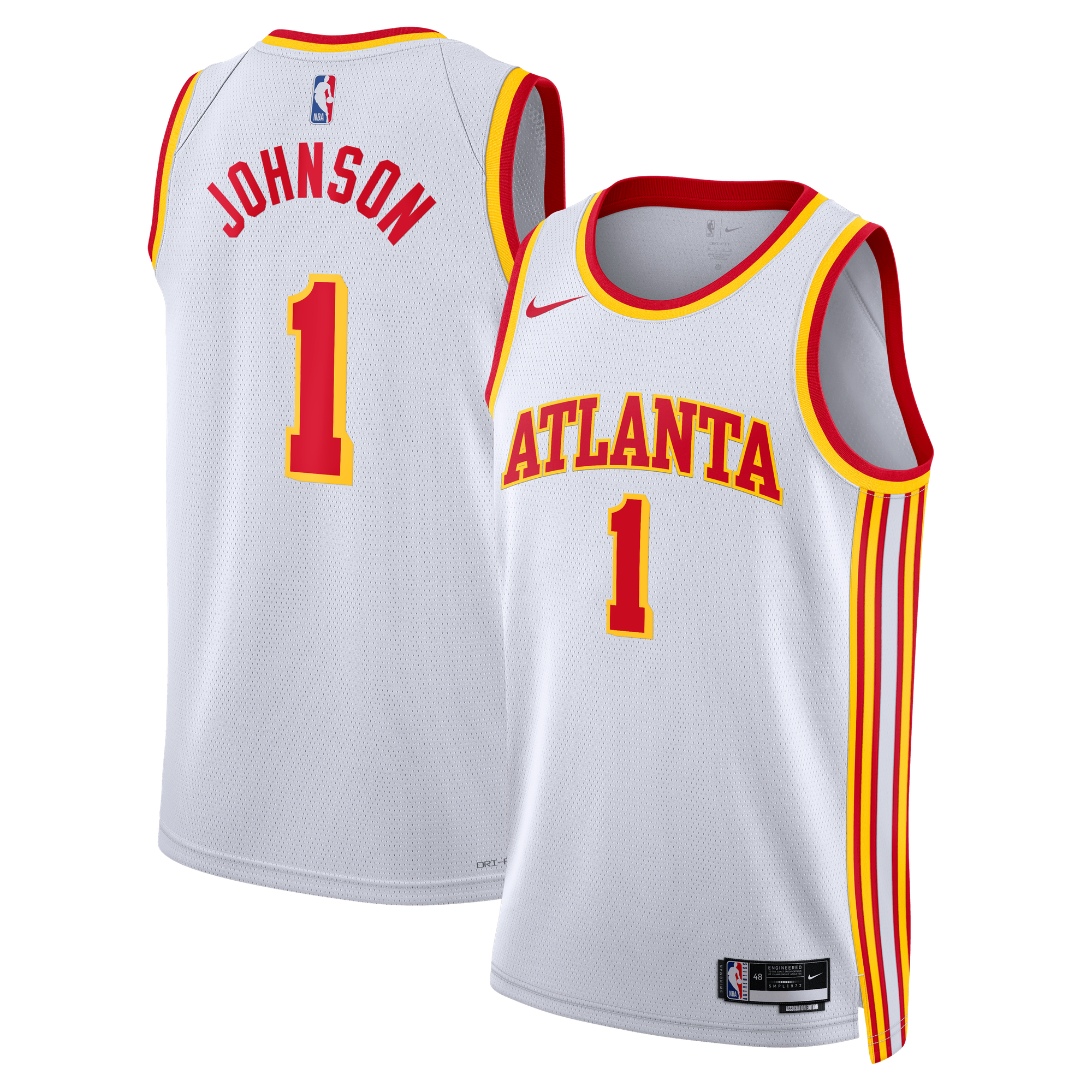 Camiseta Nike Association Edition Swingman de los Atlanta Hawks - Blanca - Jalen Johnson - Unisex