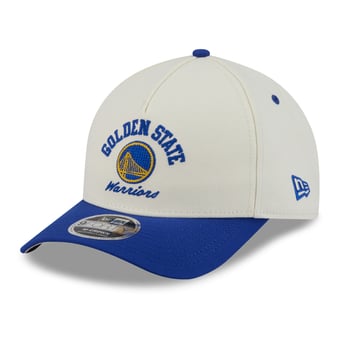 Men's New Era White/Royal Golden State Warriors Arch 9FORTY A-Frame M-Crown Adjustable Hat
