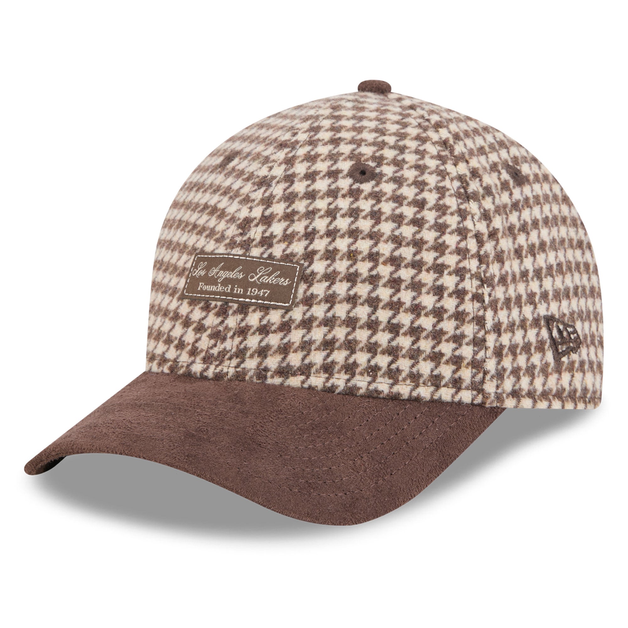 Women's New Era Light Brown Los Angeles Lakers Faux Wool 9FORTY A-Frame M-Crown Adjustable Hat