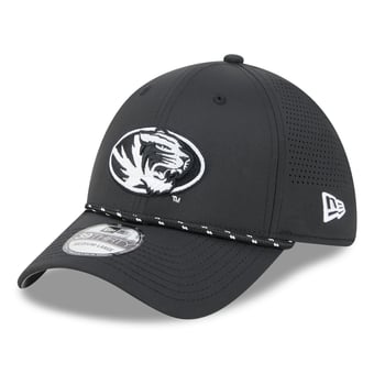 Men's New Era  Black Missouri Tigers Performance Rope 39THIRTY Stretch Hat