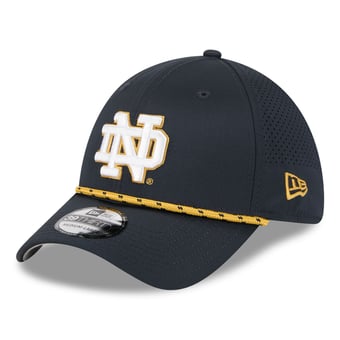 Men's New Era  Navy Notre Dame Fighting Irish Performance Rope 39THIRTY Stretch Hat