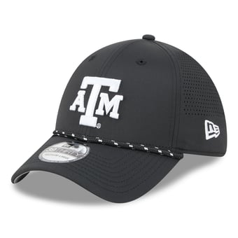 Men's New Era  Black Texas A&M Aggies Performance Rope 39THIRTY Stretch Hat