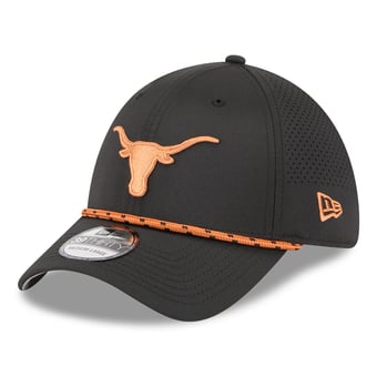 Men's New Era  Charcoal Texas Longhorns Performance Rope 39THIRTY Stretch Hat
