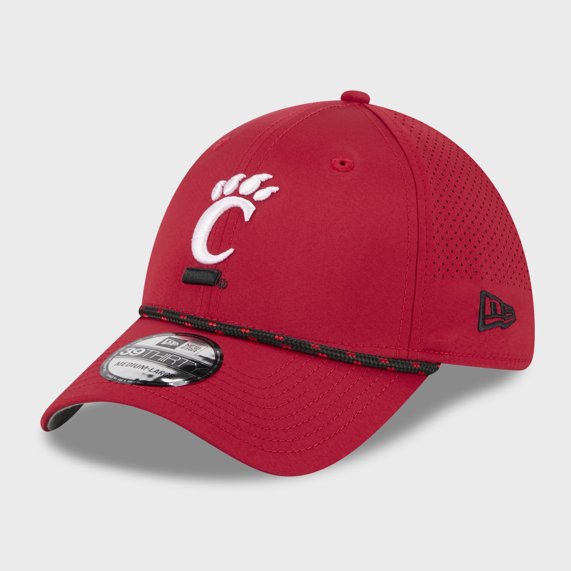 Men's New Era  Red Cincinnati Bearcats Performance Rope 39THIRTY Stretch Hat