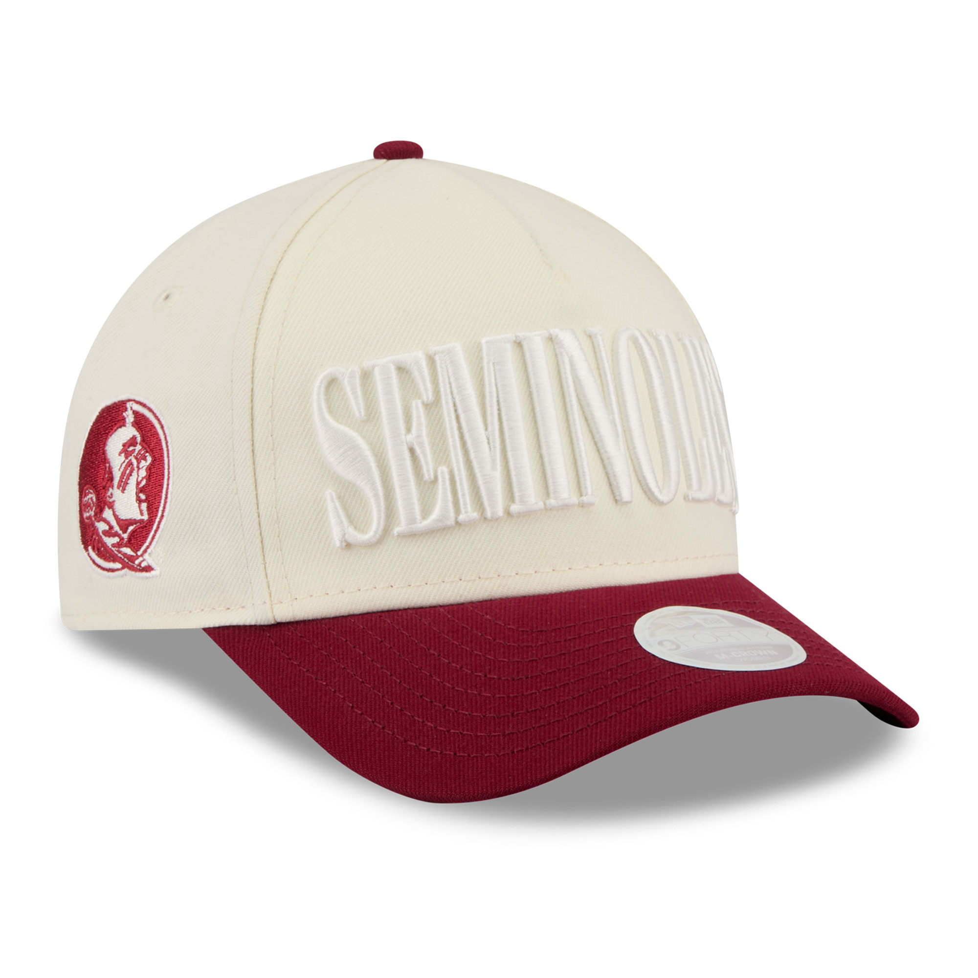 Women's New Era White/Garnet Florida State Seminoles Tonal A-Frame 9FORTY Adjustable Hat