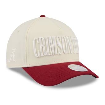 Women's New Era White/Crimson Alabama Crimson Tide Tonal A-Frame 9FORTY Adjustable Hat