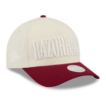 Women's New Era White/Cardinal Arkansas Razorbacks Tonal A-Frame 9FORTY Adjustable Hat