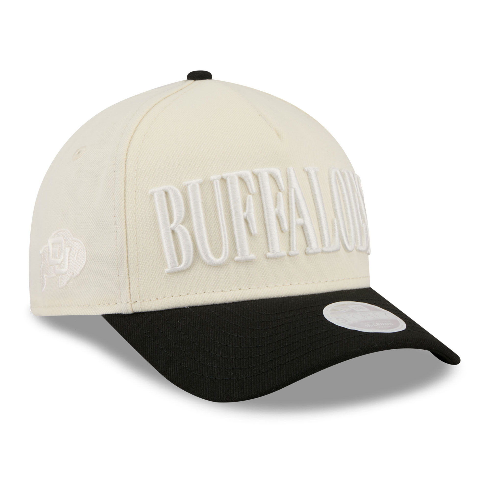 Women's New Era White/Black Colorado Buffaloes Tonal A-Frame 9FORTY Adjustable Hat