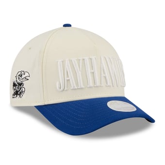 Women's New Era White/Royal Kansas Jayhawks Tonal 9FORTY A-Frame Adjustable Hat