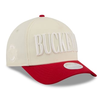 Women's New Era White/Scarlet Ohio State Buckeyes Tonal A-Frame 9FORTY Adjustable Hat