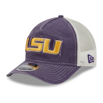 Unisex New Era Purple LSU Tigers Faded A-Frame 9FORTY Adjustable Trucker Hat