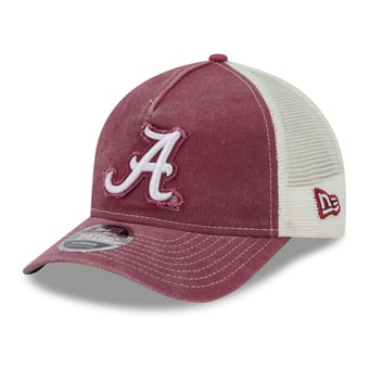 Unisex New Era Crimson Alabama Crimson Tide Faded A-Frame 9FORTY Adjustable Trucker Hat