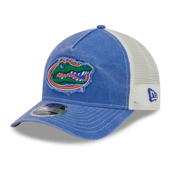 Unisex New Era Royal Florida Gators Faded A-Frame 9FORTY Adjustable Trucker Hat