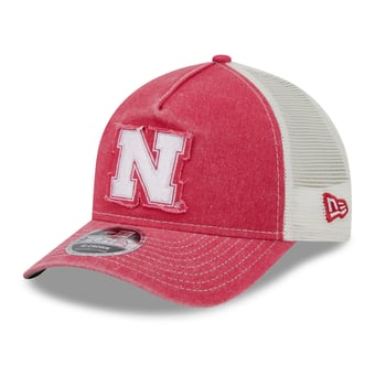 Unisex New Era Scarlet Nebraska Huskers Faded A-Frame 9FORTY Adjustable Trucker Hat