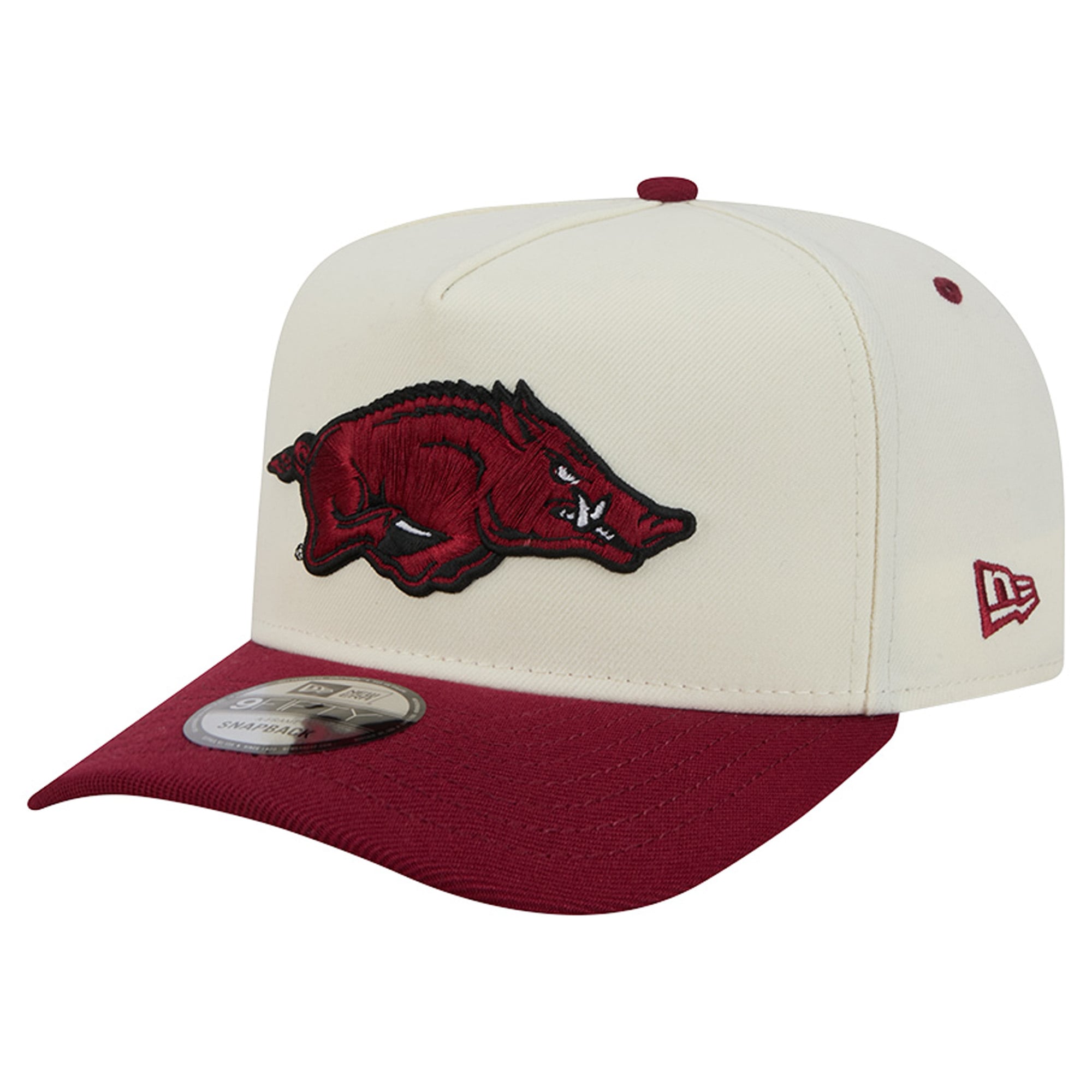 Unisex New Era White/Cardinal Arkansas Razorbacks A-Frame 9FIFTY Snapback Hat