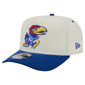 Unisex New Era White/Royal Kansas Jayhawks A-Frame 9FIFTY Snapback Hat