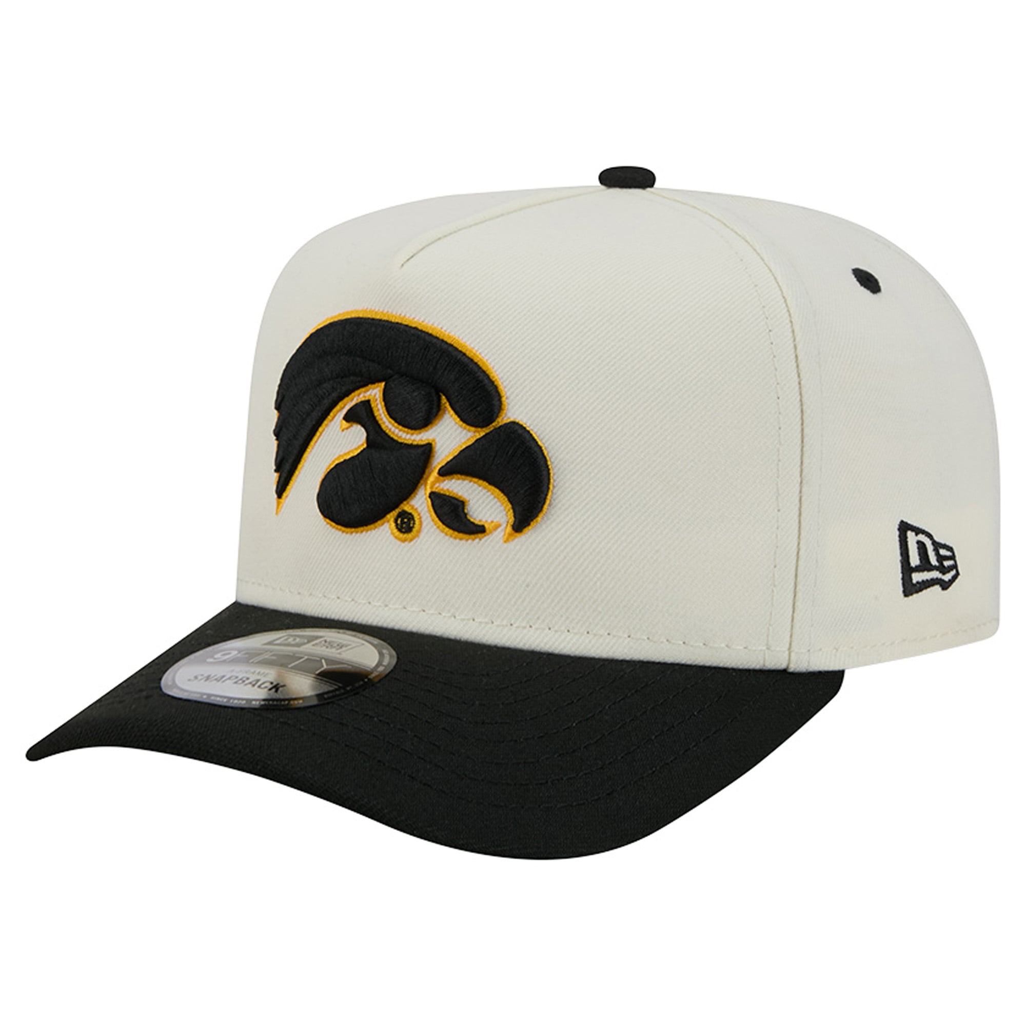Unisex New Era White/Black Iowa Hawkeyes A-Frame 9FIFTY Snapback Hat