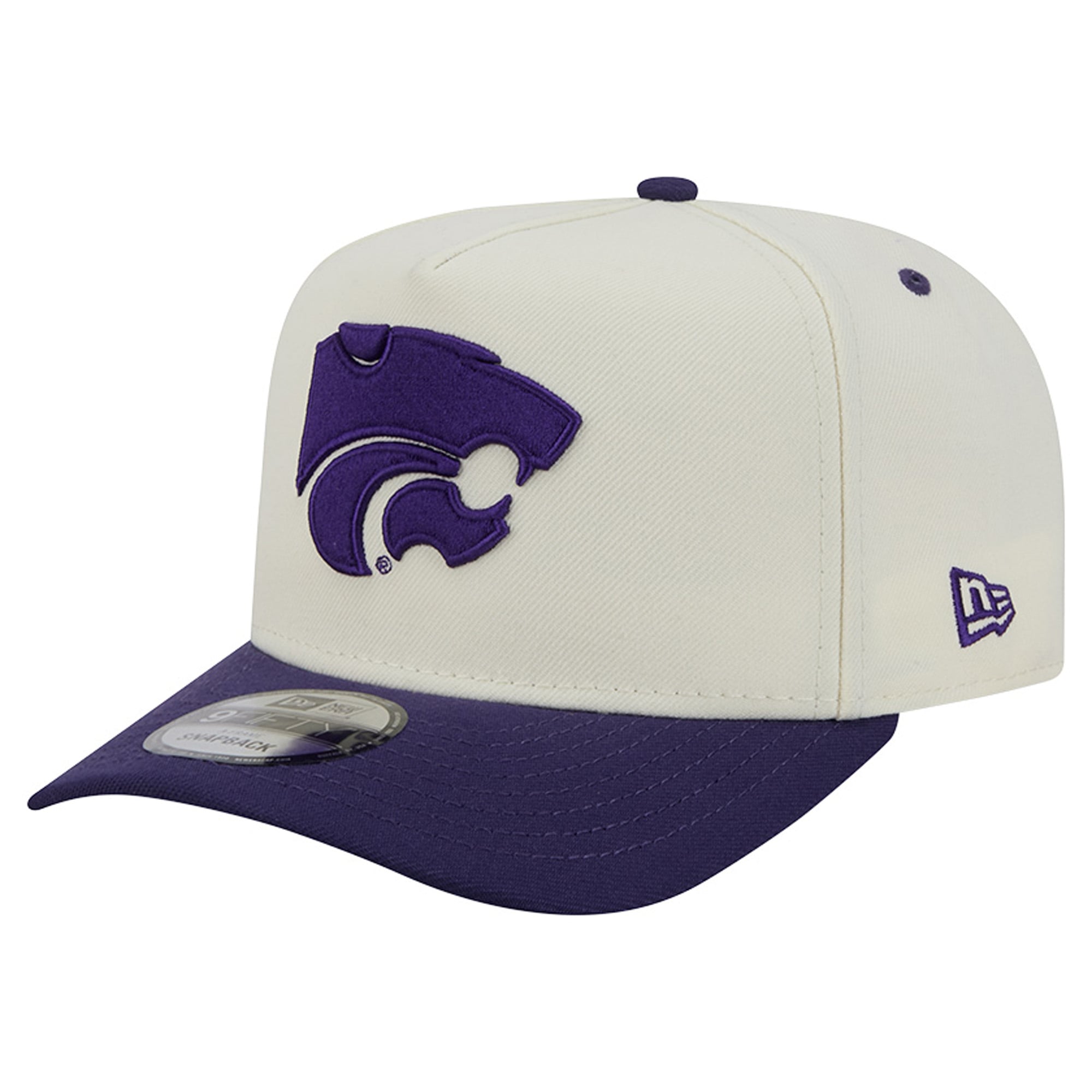 Unisex New Era White/Purple Kansas State Wildcats A-Frame 9FIFTY Snapback Hat