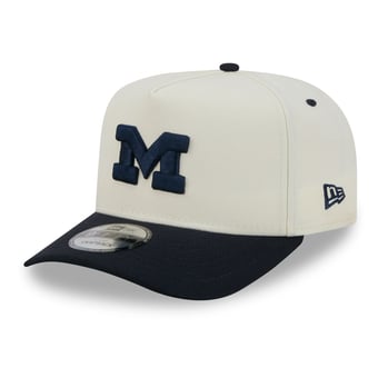 Unisex New Era White/Navy Michigan Wolverines 9FIFTY A-Frame Snapback Hat