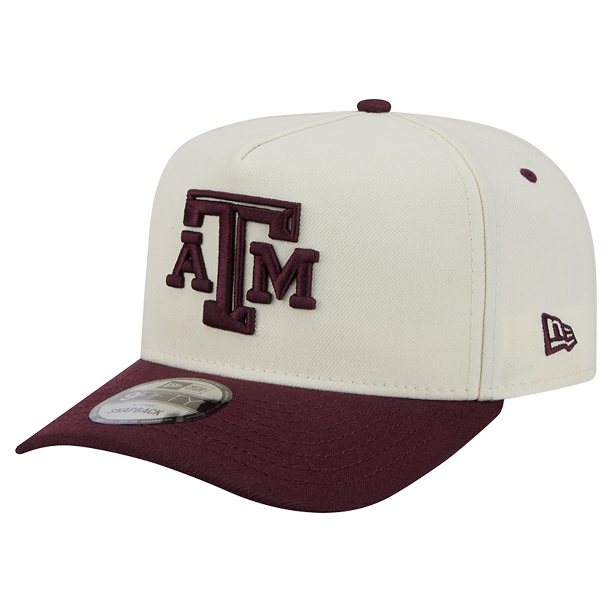 Unisex New Era White/Maroon Texas A&M Aggies A-Frame 9FIFTY Snapback Hat
