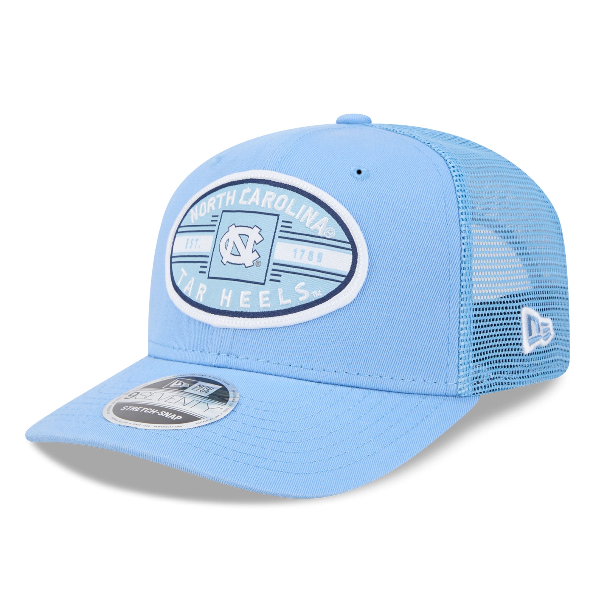 Unisex New Era  Carolina Blue North Carolina Tar Heels Inline Patch 9SEVENTY Trucker Adjustable Hat
