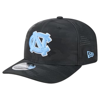 Men's New Era Black North Carolina Tar Heels Perforated Camo 9SEVENTY Adjustable Hat