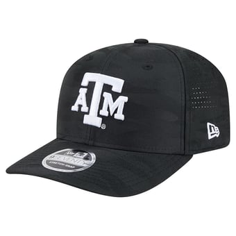 Men's New Era Black Texas A&M Aggies Perforated Camo 9SEVENTY Adjustable Hat
