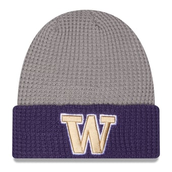 Unisex New Era Gray/Purple Washington Huskies Cuffed Waffle Knit Hat
