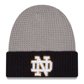 Unisex New Era Gray/Black Notre Dame Fighting Irish Cuffed Waffle Knit Hat