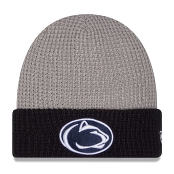 Unisex New Era Gray/Navy Penn State Nittany Lions Cuffed Waffle Knit Hat