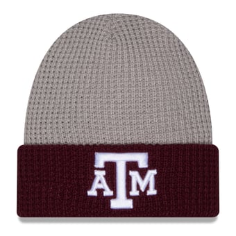 Unisex New Era Gray/Maroon Texas A&M Aggies Cuffed Waffle Knit Hat