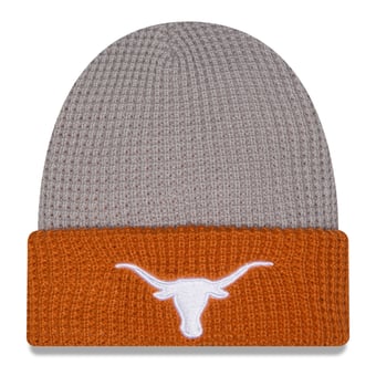 Unisex New Era Gray/Texas Orange Texas Longhorns Cuffed Waffle Knit Hat