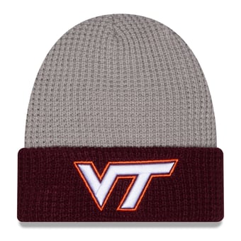 Unisex New Era Gray/Maroon Virginia Tech Hokies Cuffed Waffle Knit Hat