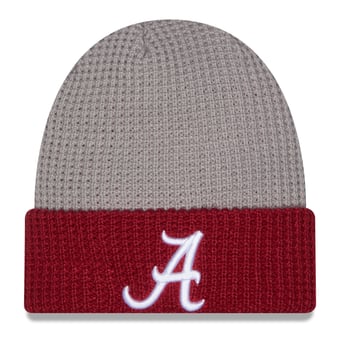 Unisex New Era Gray/Crimson Alabama Crimson Tide Cuffed Waffle Knit Hat