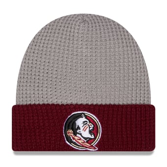 Unisex New Era Gray/Garnet Florida State Seminoles Cuffed Waffle Knit Hat