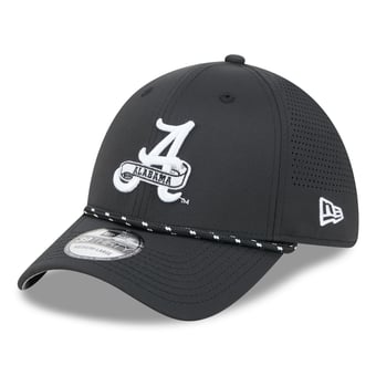 Men's New Era Black Alabama Crimson Tide Vault Inline Performance Rope 39THIRTY Stretch Hat