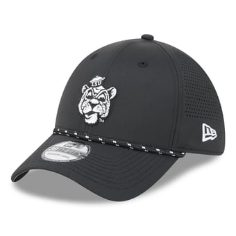 Men's New Era Black LSU Tigers Vault Inline Performance Rope 39THIRTY Stretch Hat