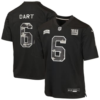 Youth Nike Jaxson Dart Black New York Giants 2026 Salute to Service Game Jersey