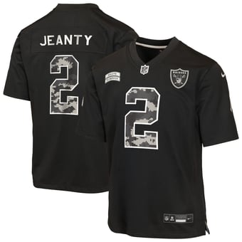 Youth Nike Ashton Jeanty Black Las Vegas Raiders 2026 Salute to Service Game Jersey