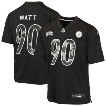 Youth Nike T.J. Watt Black Pittsburgh Steelers 2026 Salute to Service Game Jersey