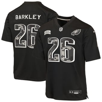 Youth Nike Saquon Barkley Black Philadelphia Eagles 2026 Salute to Service Game Jersey