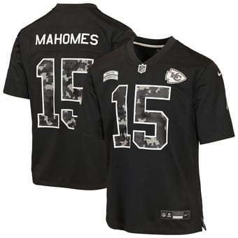Youth Nike Patrick Mahomes Black Kansas City Chiefs 2026 Salute to Service Game Jersey