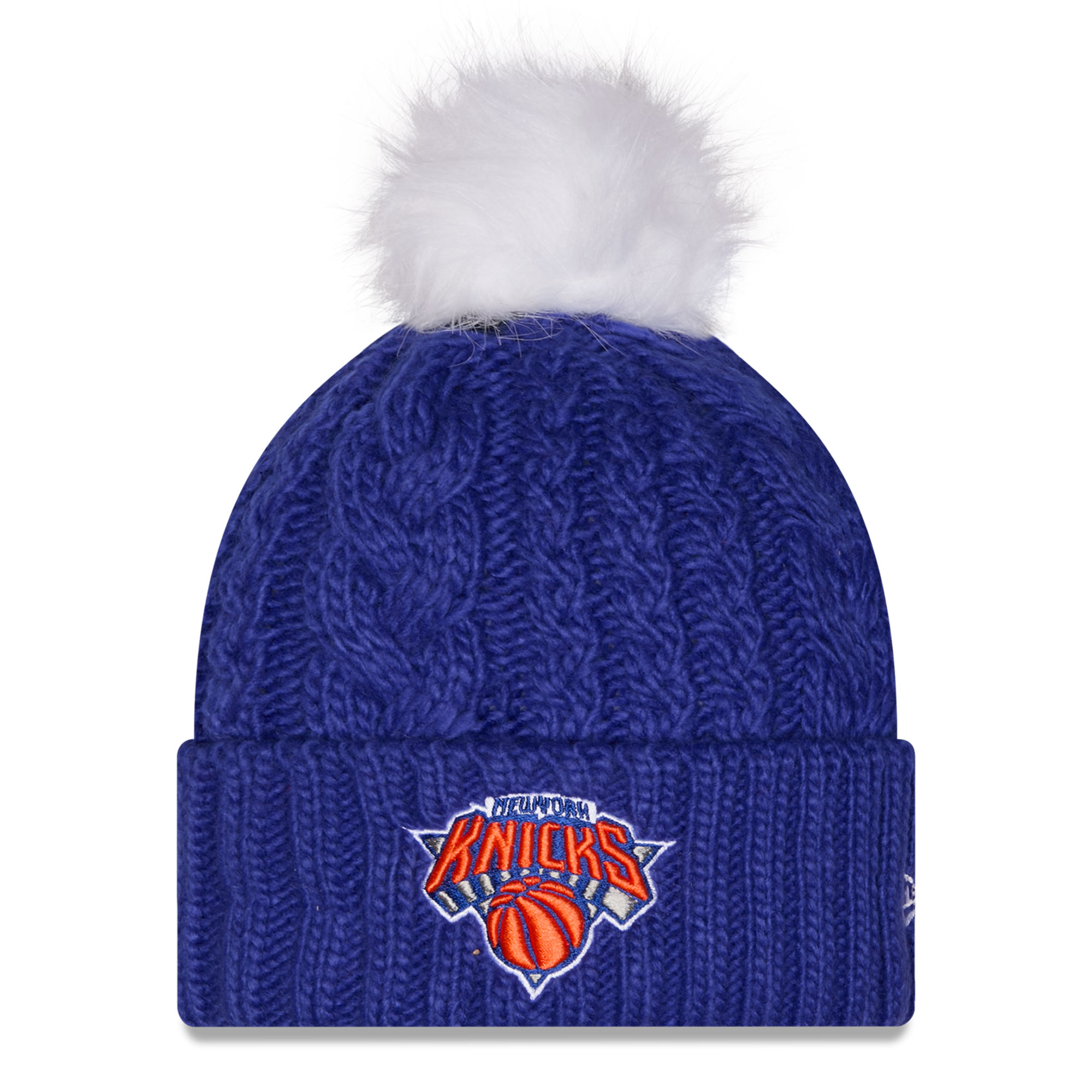 Women's New Era Blue New York Knicks Single Knit Hat with Pom