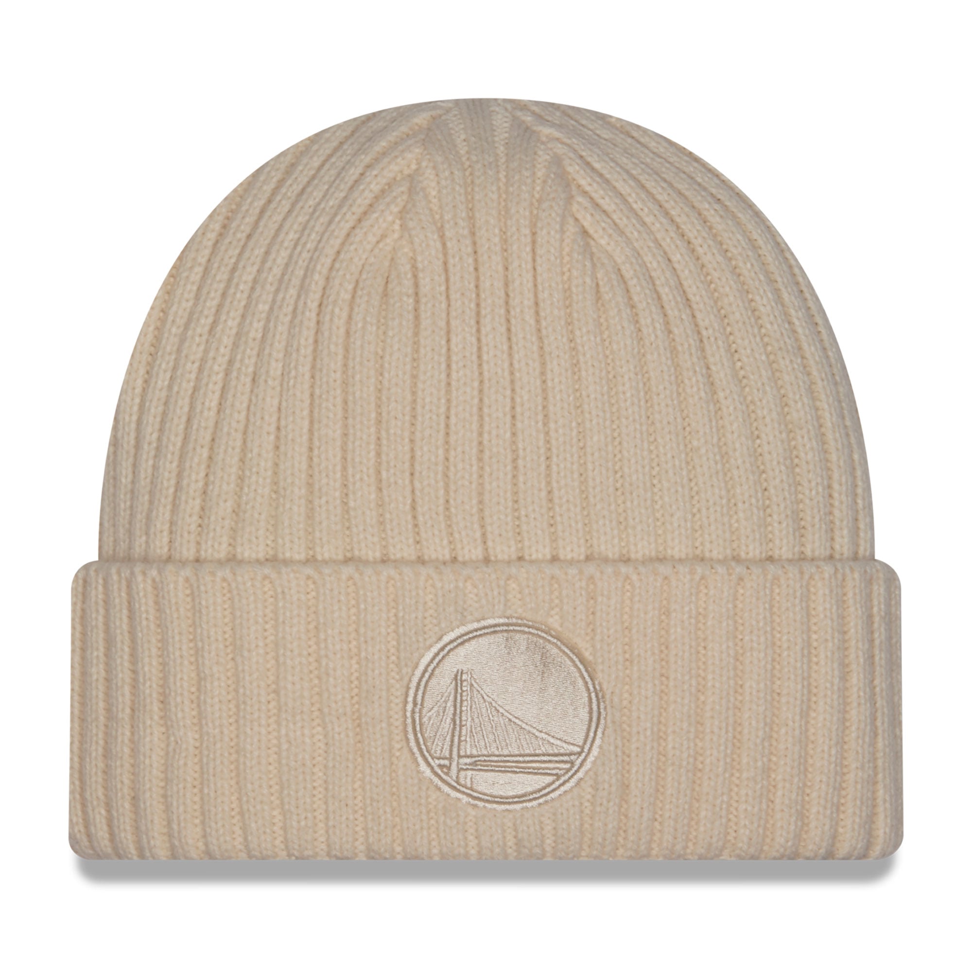 Men's New Era Cream Golden State Warriors Color Pack Cuffed Knit Hat