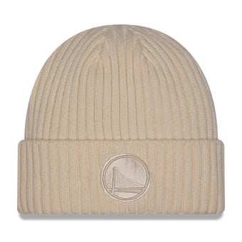 Men's New Era Cream Golden State Warriors Color Pack Cuffed Knit Hat
