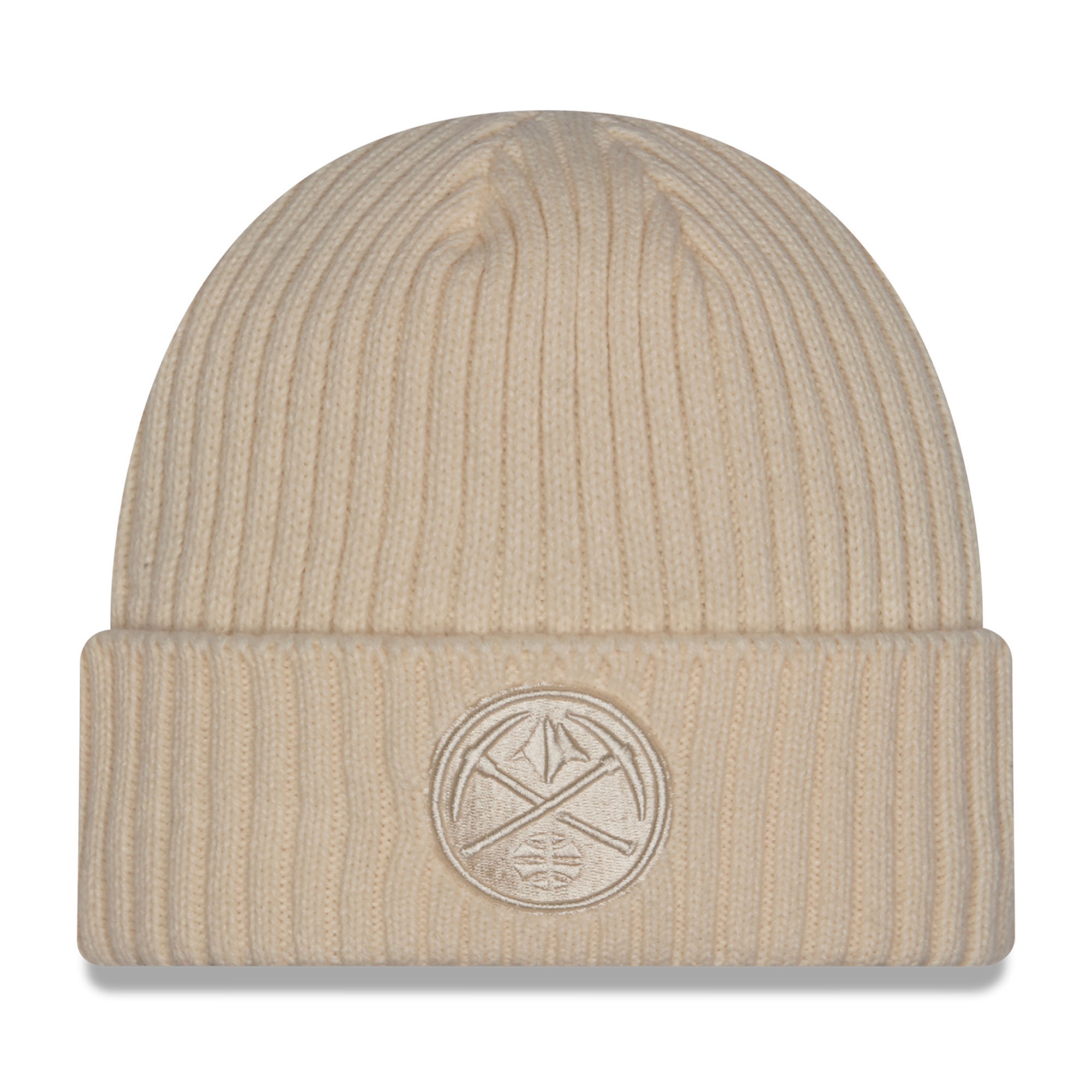 Men's New Era Cream Denver Nuggets Color Pack Cuffed Knit Hat