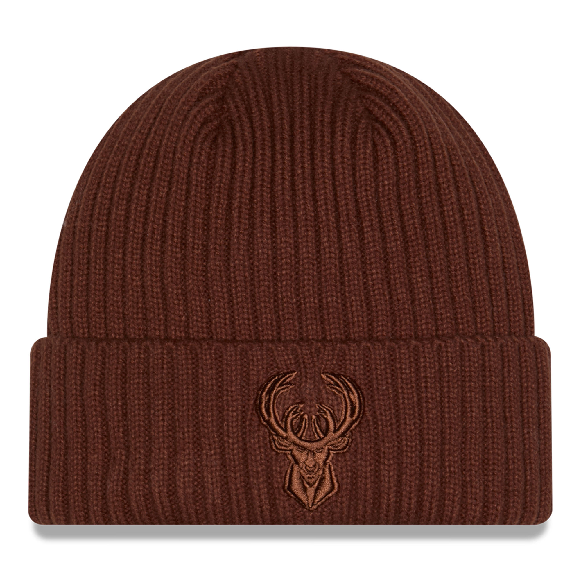 Men's New Era Brown Milwaukee Bucks Color Pack Cuffed Knit Hat