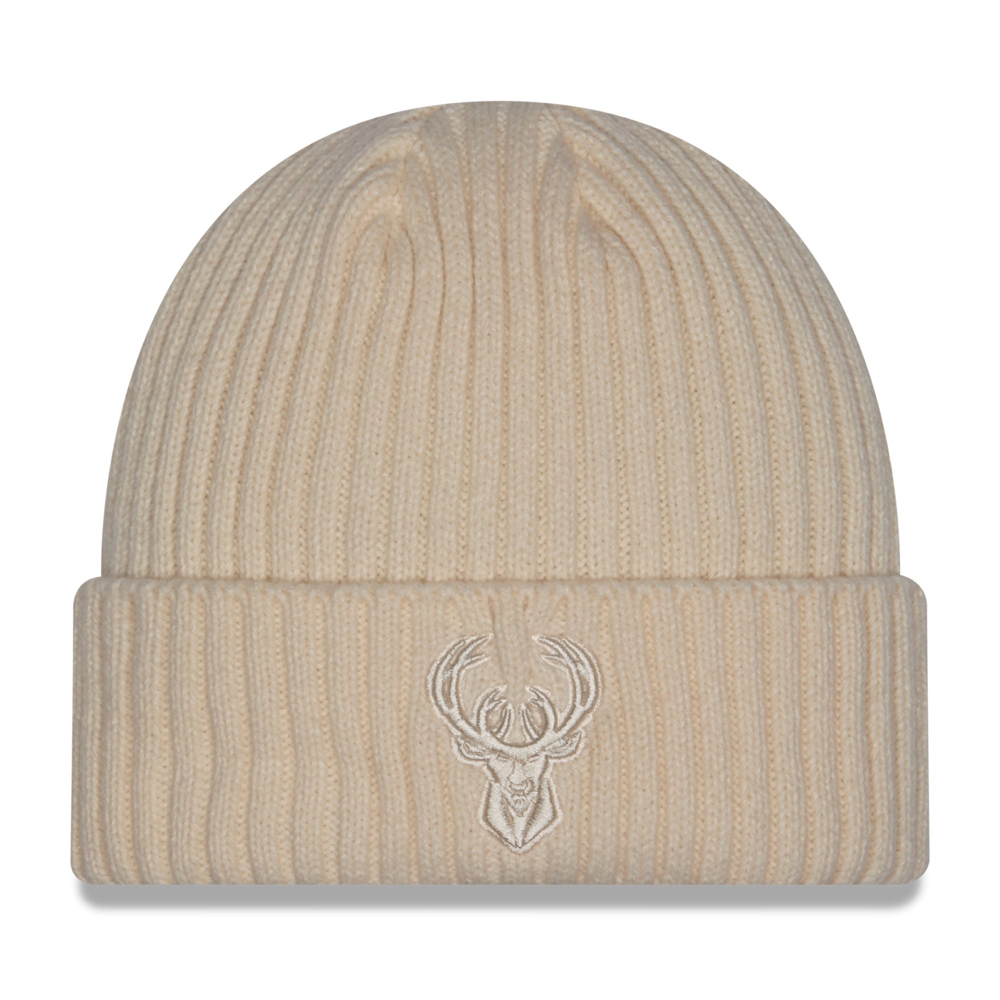 Men's New Era Cream Milwaukee Bucks Color Pack Cuffed Knit Hat