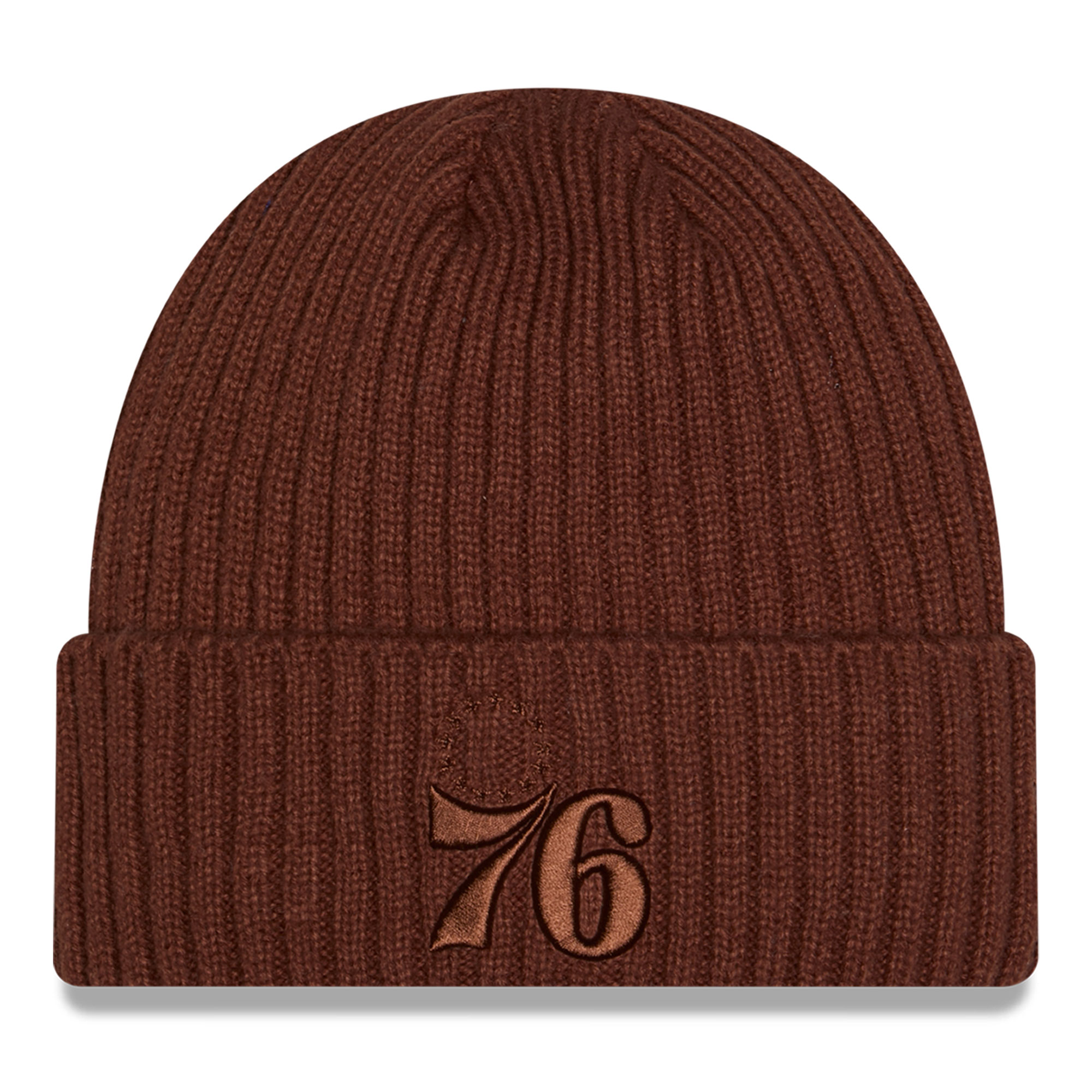 Men's New Era Brown Philadelphia 76ers Color Pack Cuffed Knit Hat